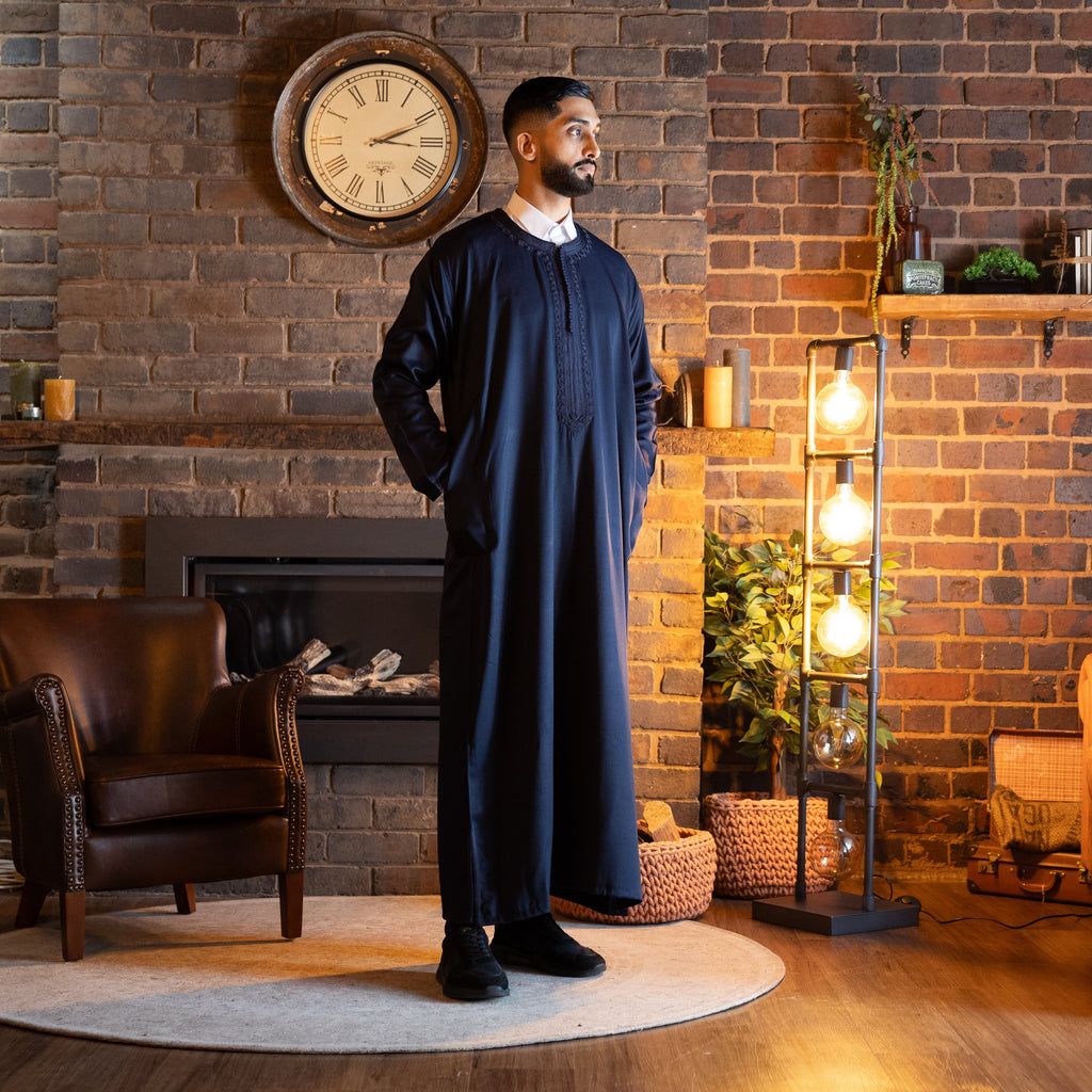 Navy Blue Moroccan Kaftan