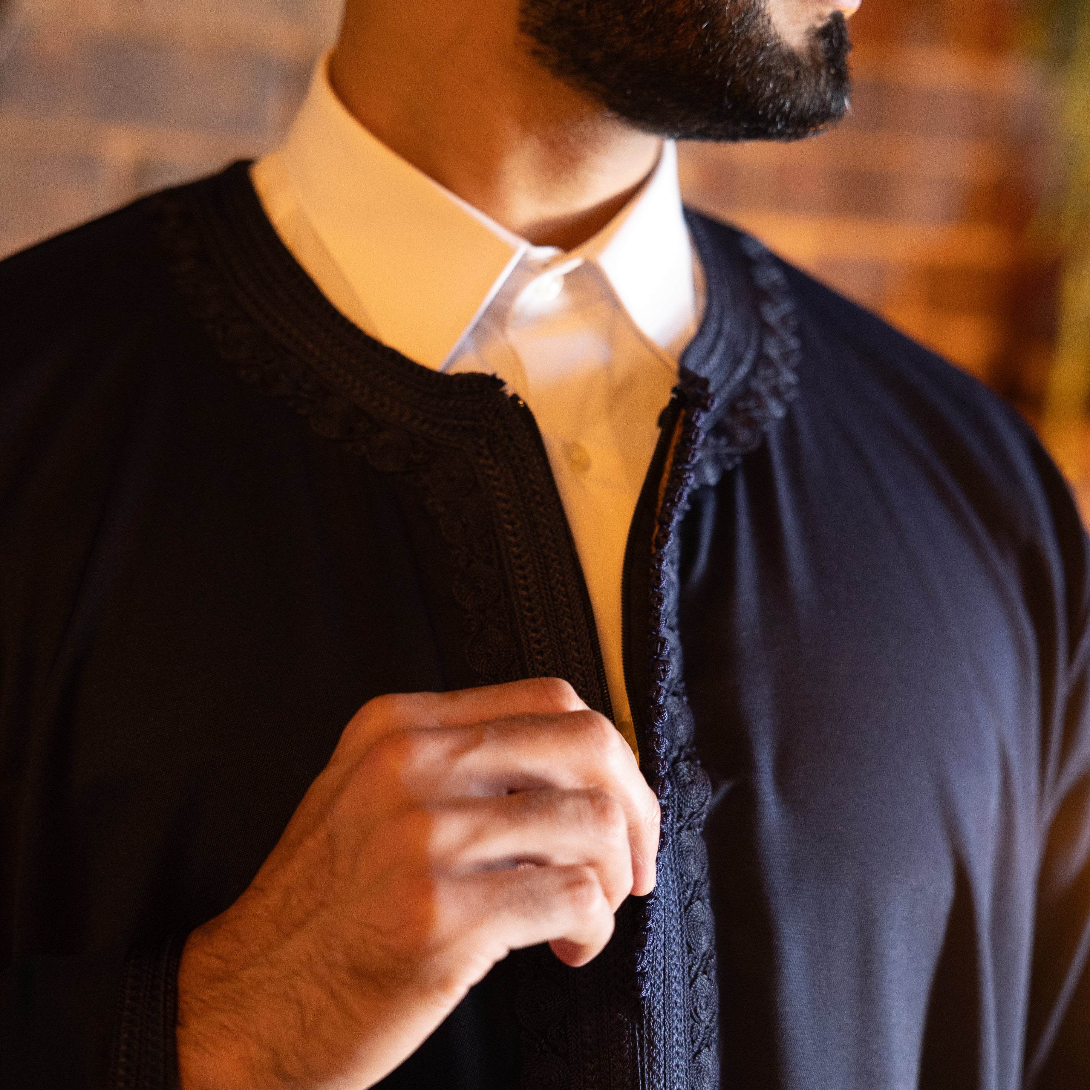 Navy Blue Moroccan Kaftan