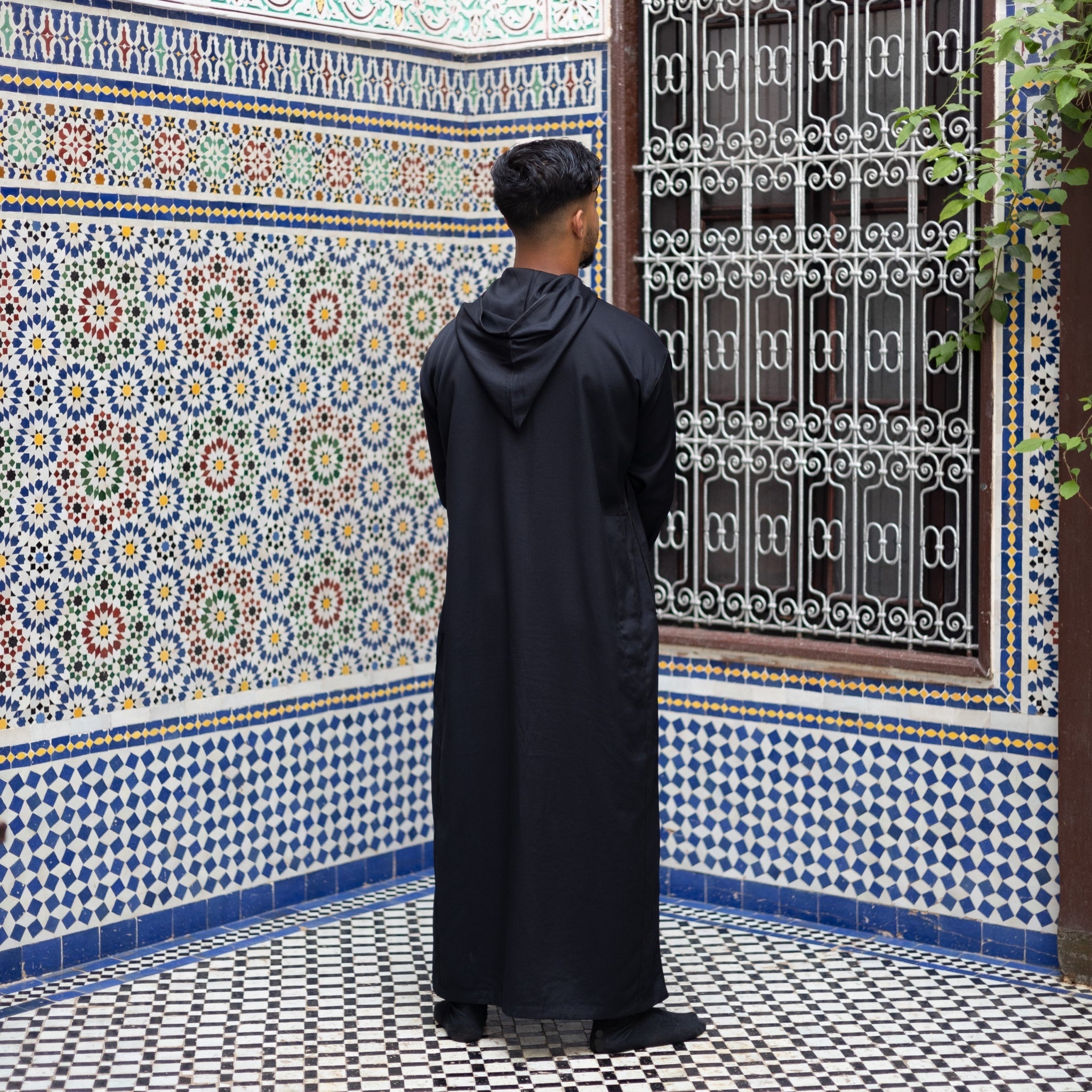 Black Fez Moroccan Djellaba