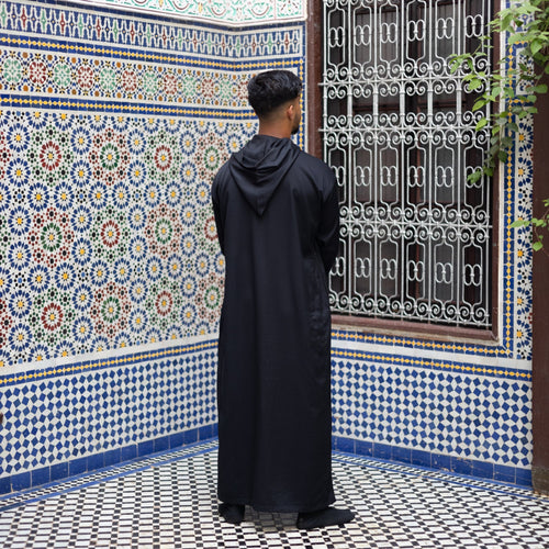 Black Fez Moroccan Djellaba