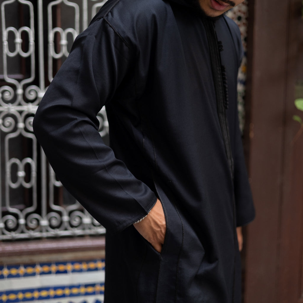 Black Fez Moroccan Djellaba