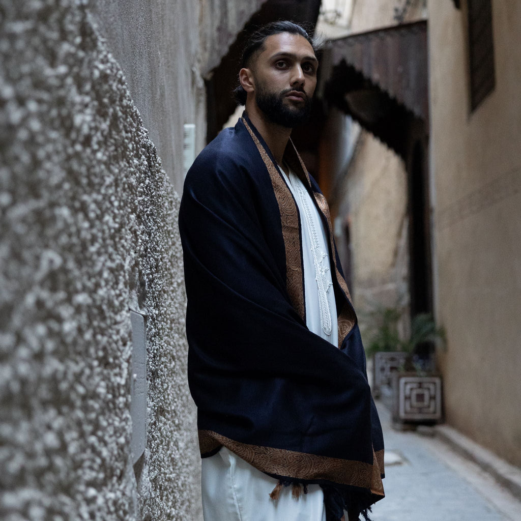 Royal Black Kashmiri Shawl