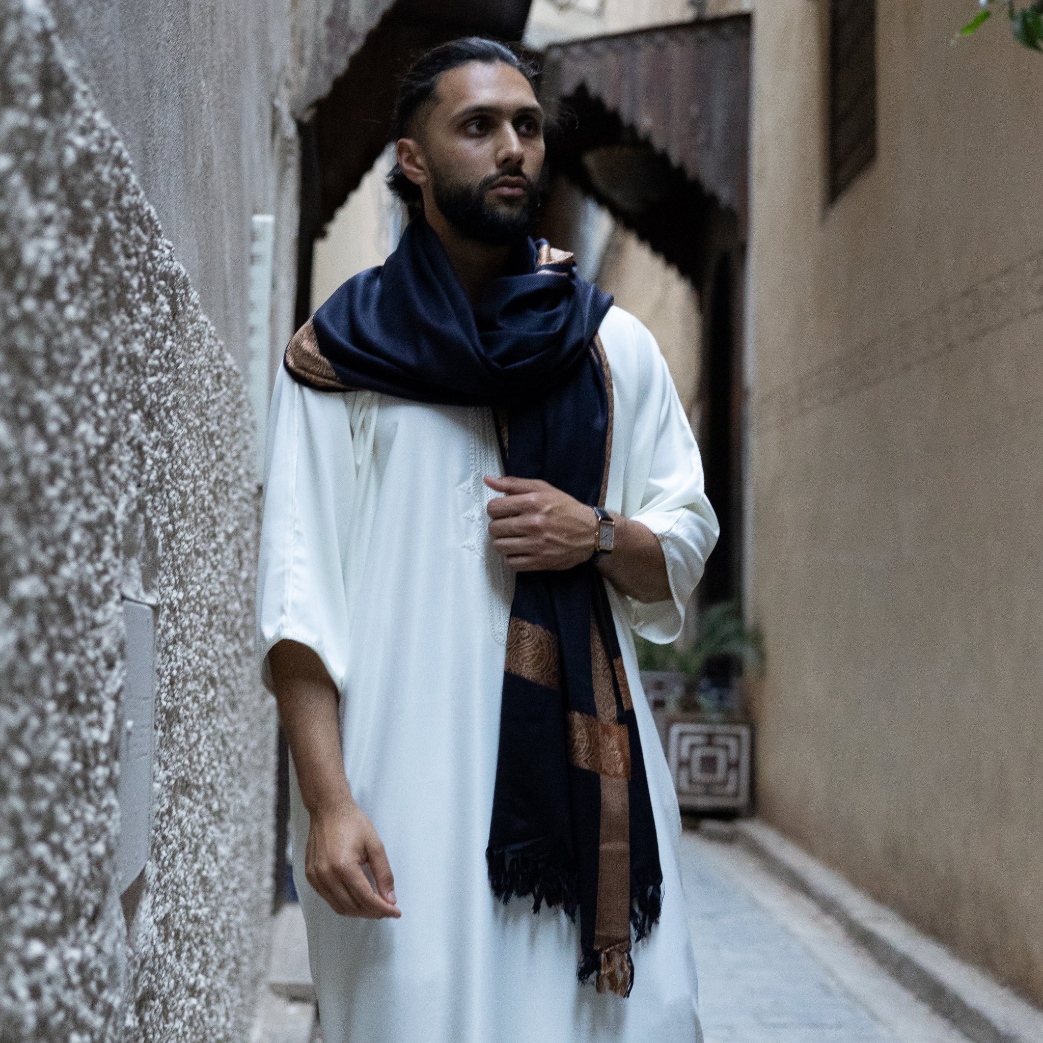 Royal Black Kashmiri Shawl