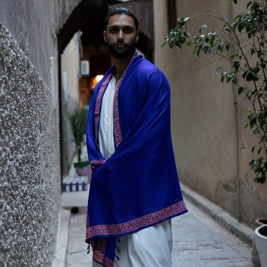Royal Blue Kashmiri Shawl