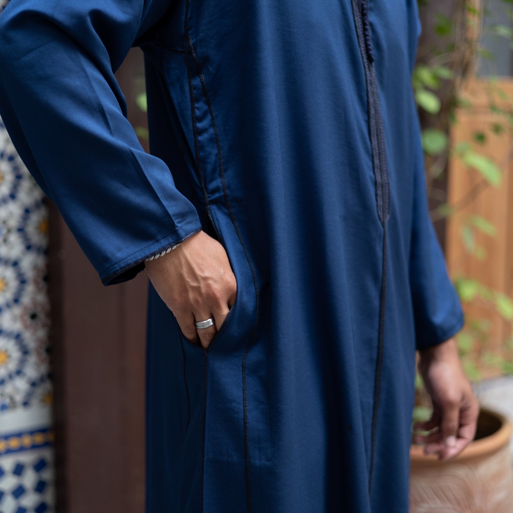 Navy Fez Moroccan Djellaba