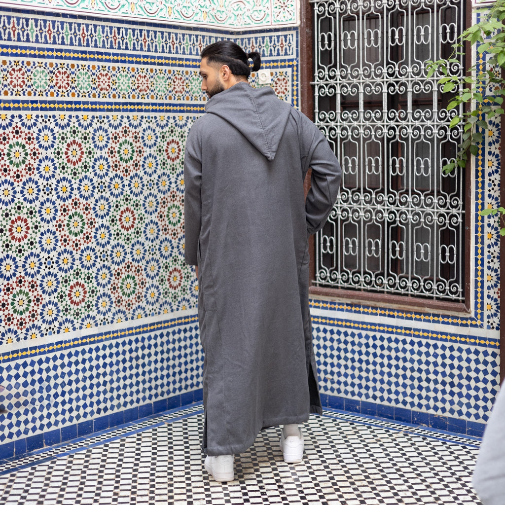 Stone Luxe Wool Moroccan Thobe