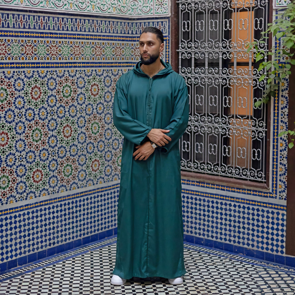 Green Fez Moroccan Djellaba