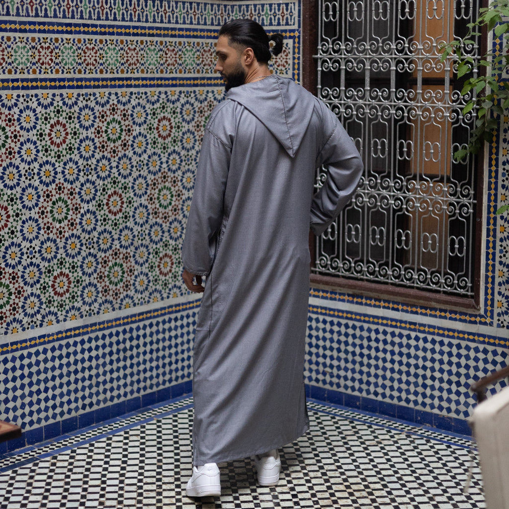 Platinum Grey Moroccan Djellaba