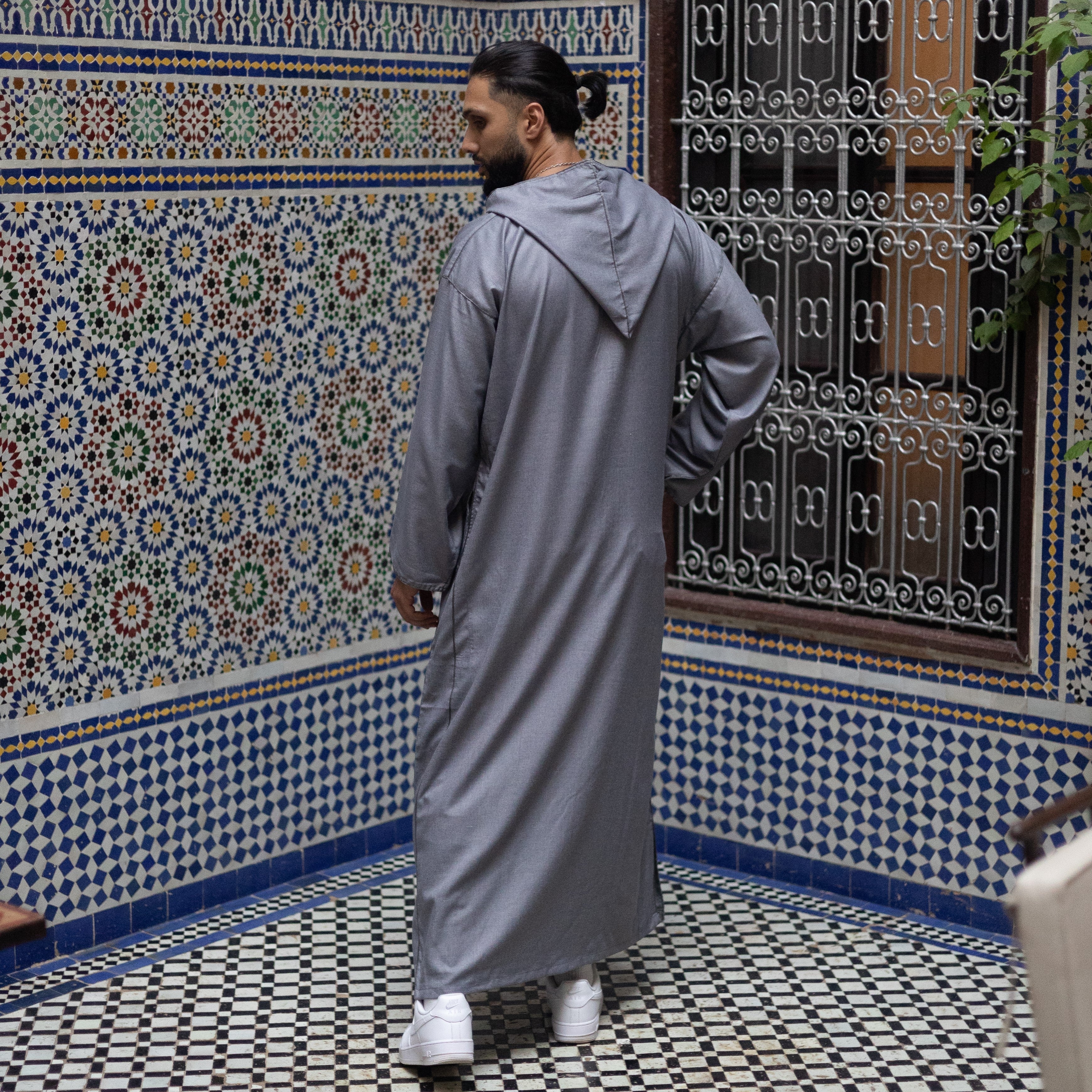Platinum Grey Moroccan Djellaba