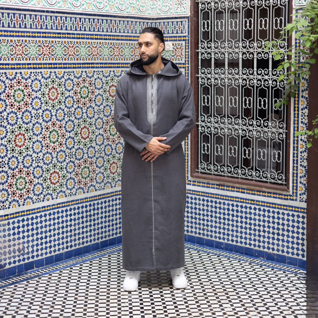 Grey Luxe Moroccan Thobe