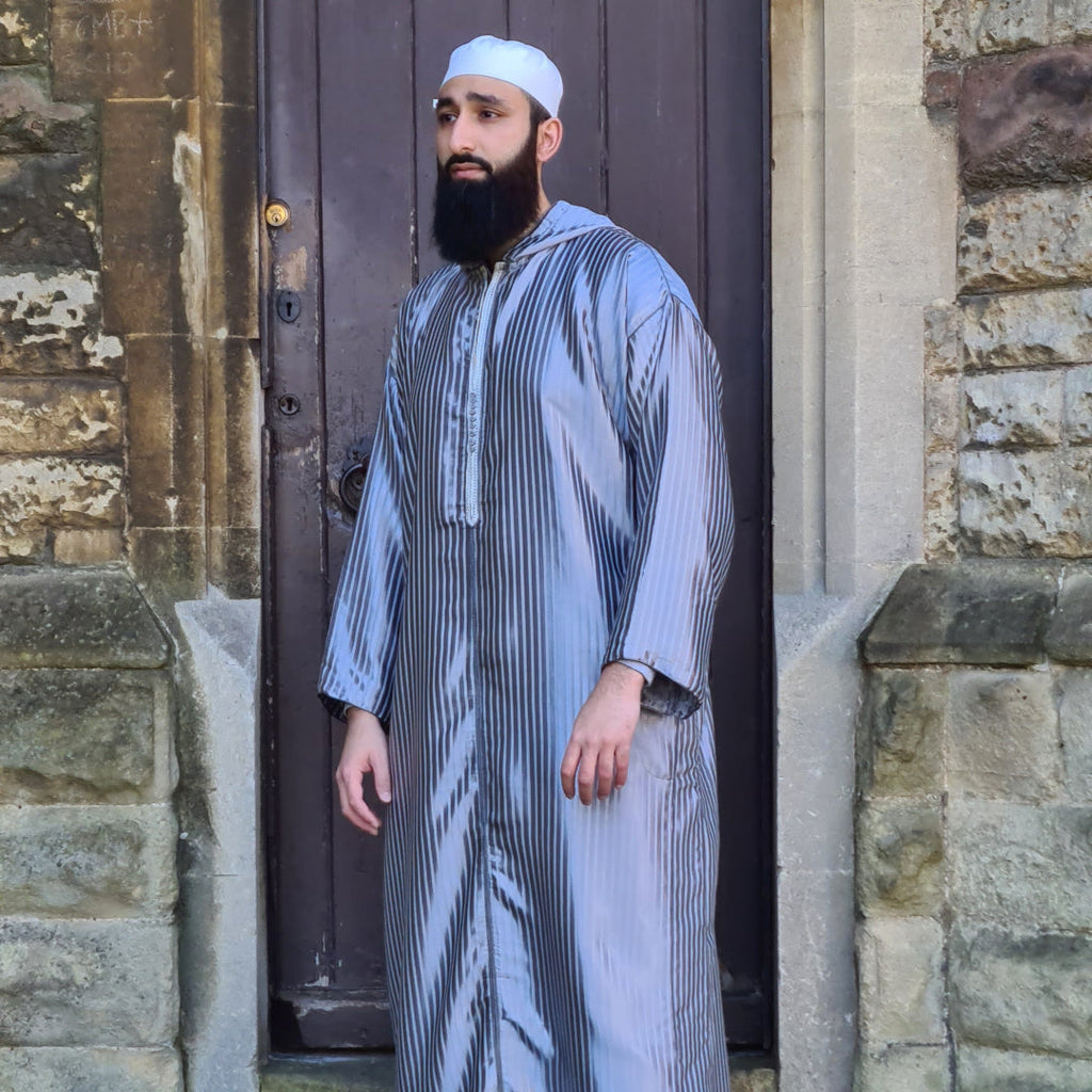 Grey Lustrous Moroccan Djellaba