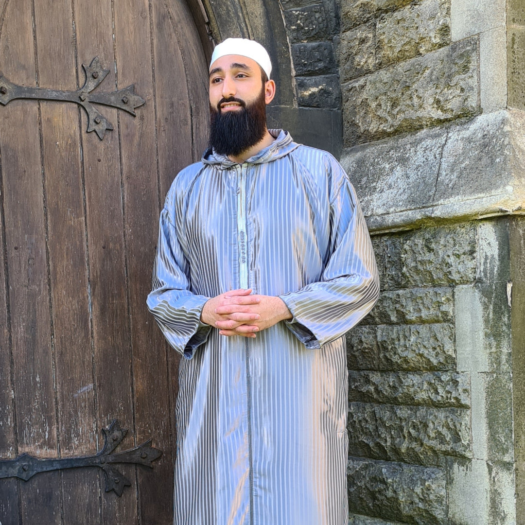 Grey Lustrous Moroccan Djellaba