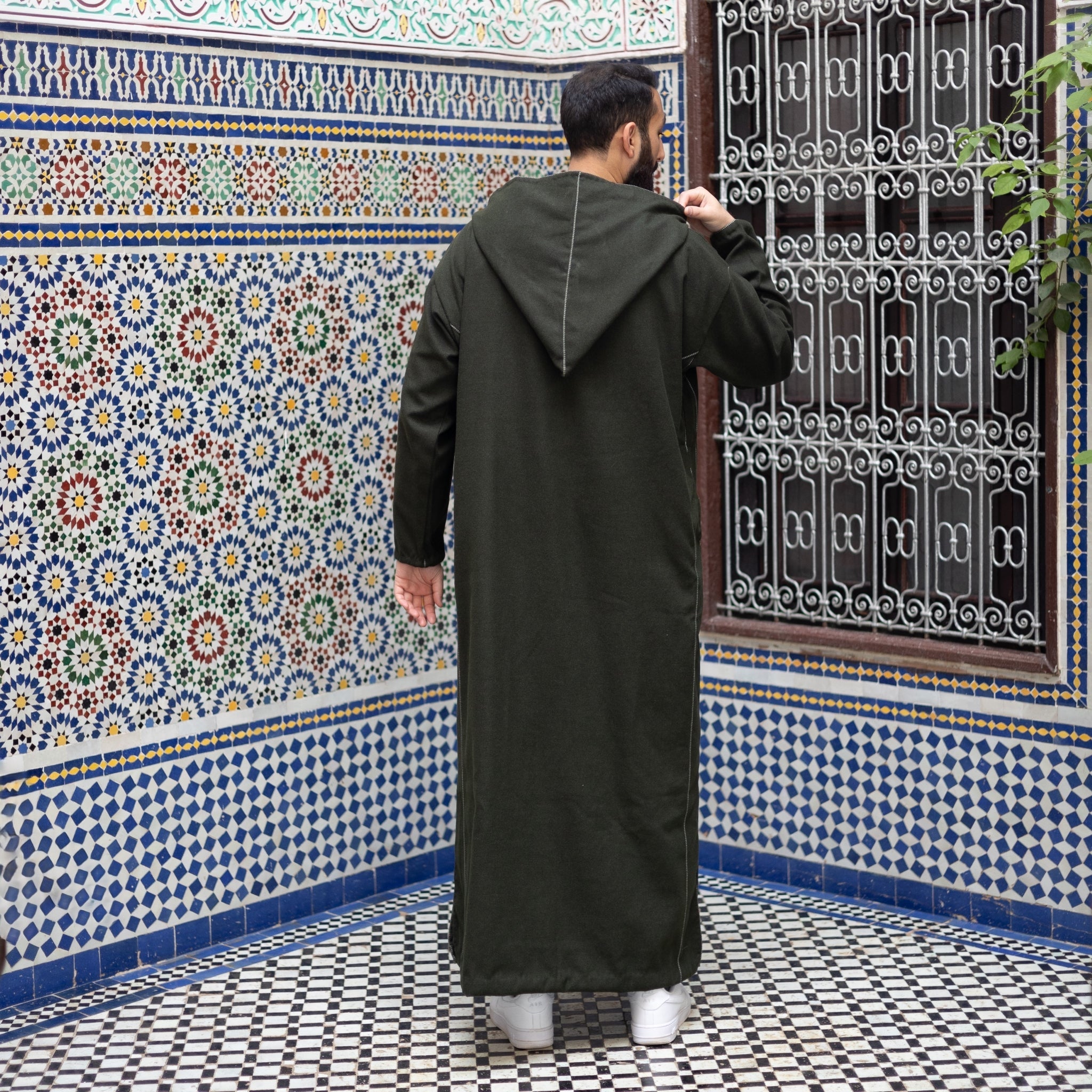 Olive Luxe Wool Moroccan Thobe