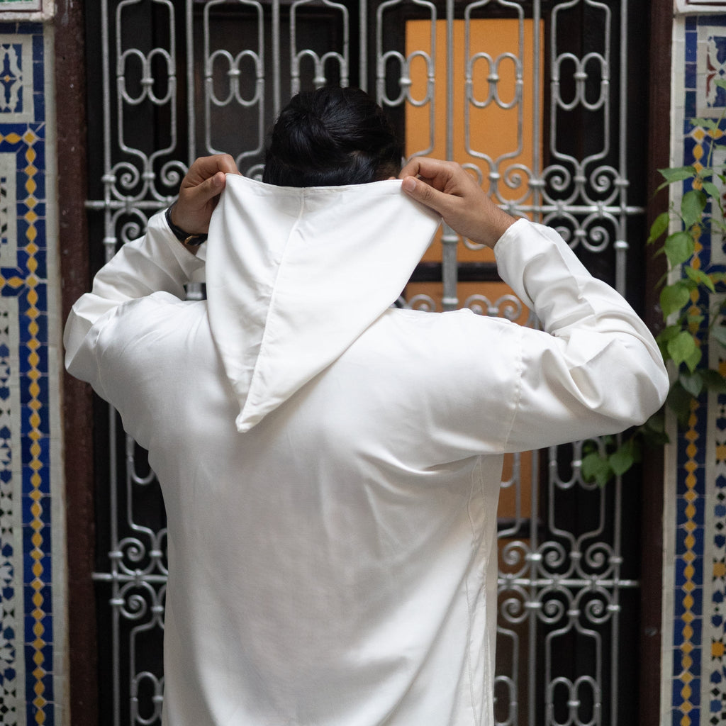 Pure White Fez Moroccan Djellaba