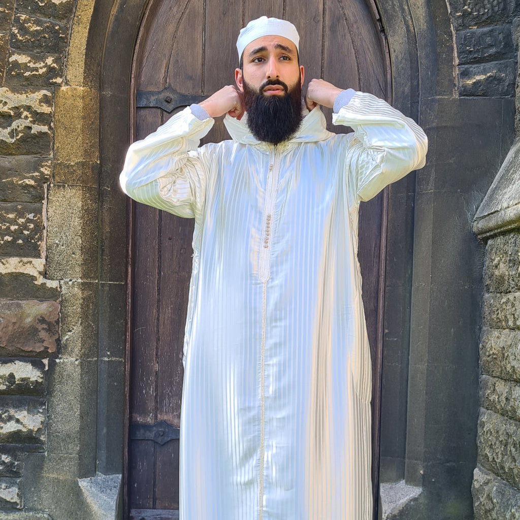 White Lustrous Moroccan Djellaba