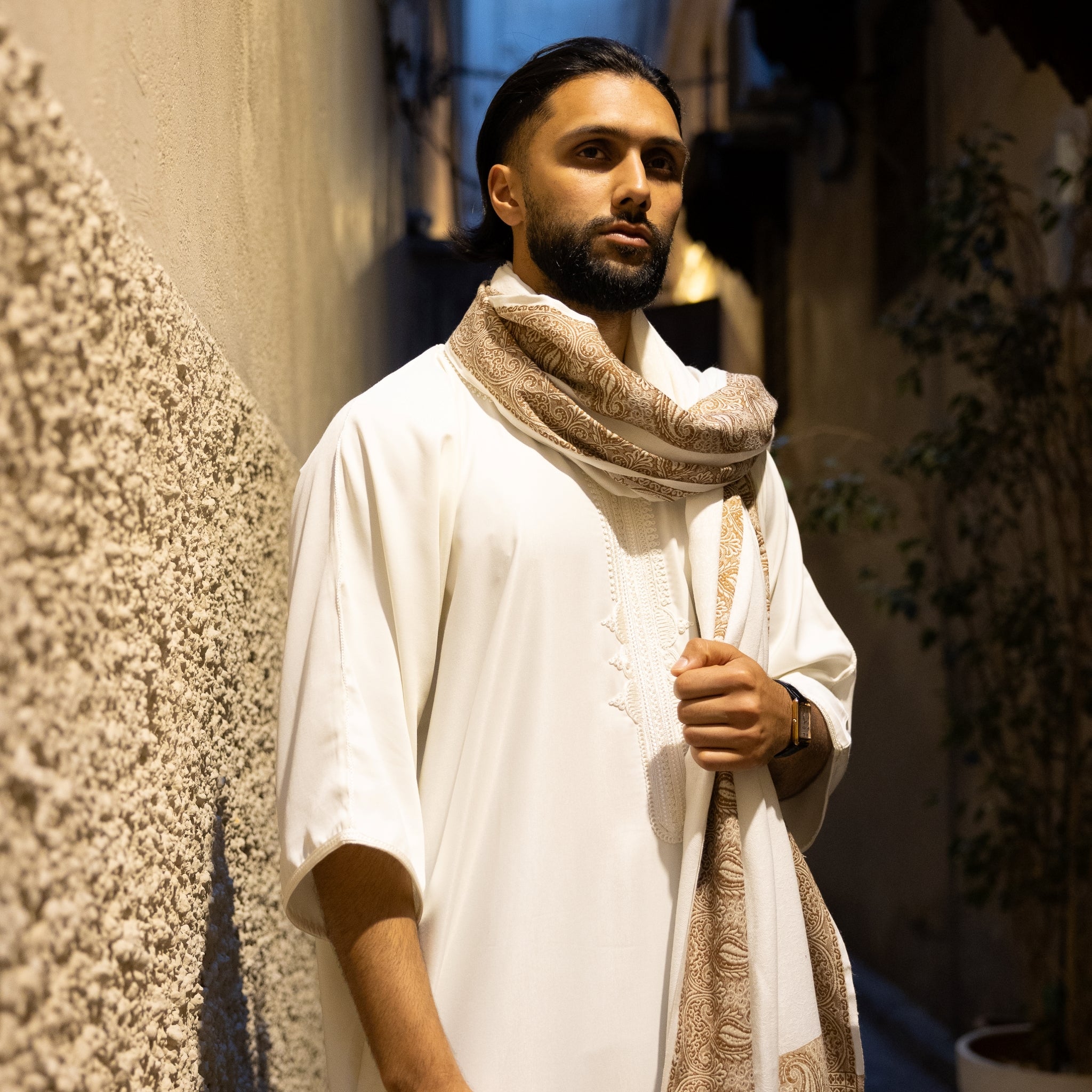 Royal White Kashmiri Shawl